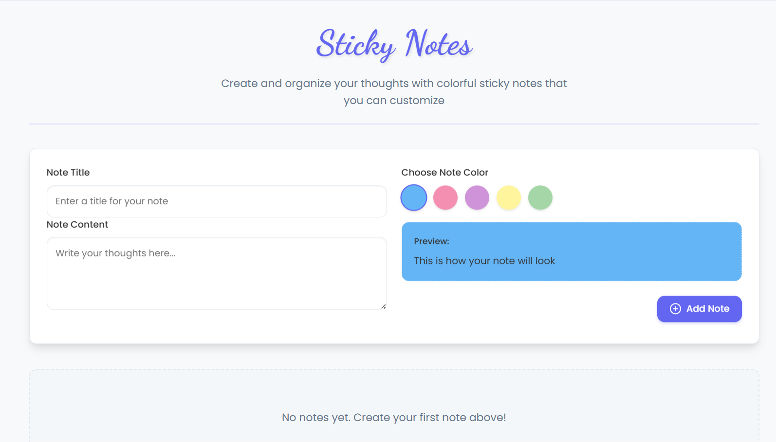 Sticky Notes Application